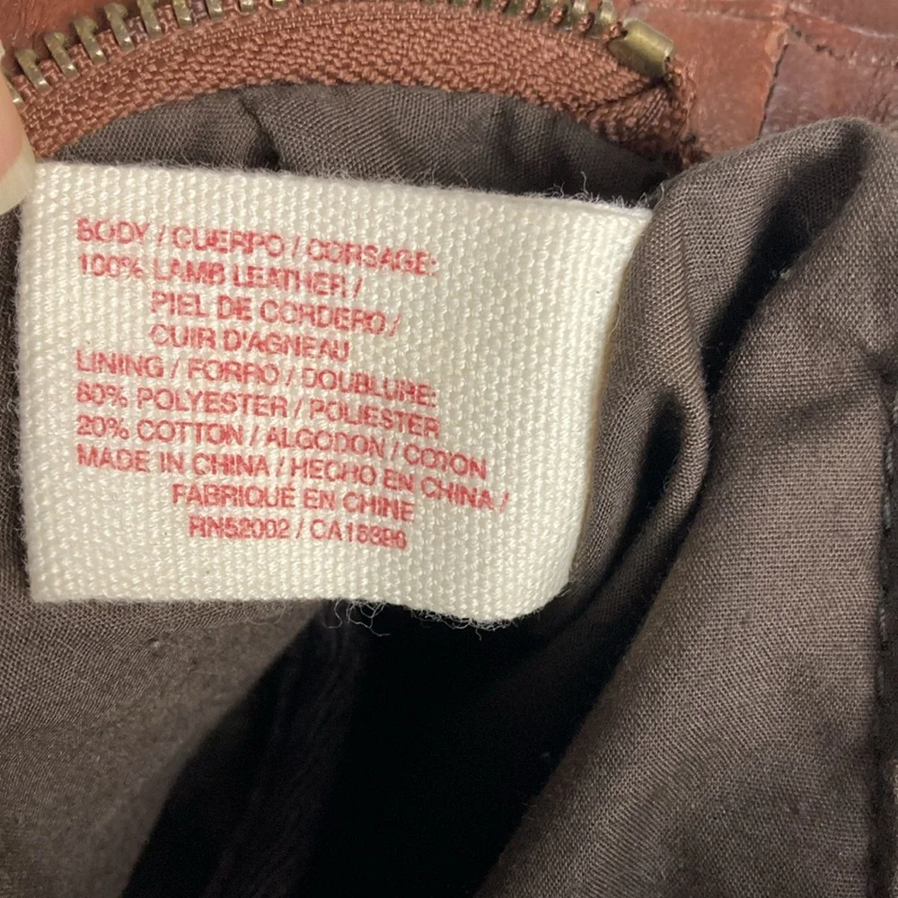 Lucky Brand Brown Lamb Leather Satchel Bag